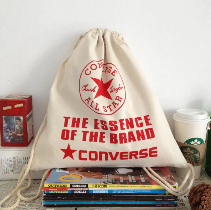 Veleprodaja pamuk Calico Drawstring pakiranje torba Calico ruksak torbu s prilagođene veličine i Logo