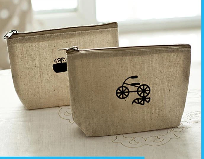 Eco pamučne vrećice tvornica prodaju malo pamučne platnu olovka torbu platno Kozmetičkoj torbici s patent zatvarač