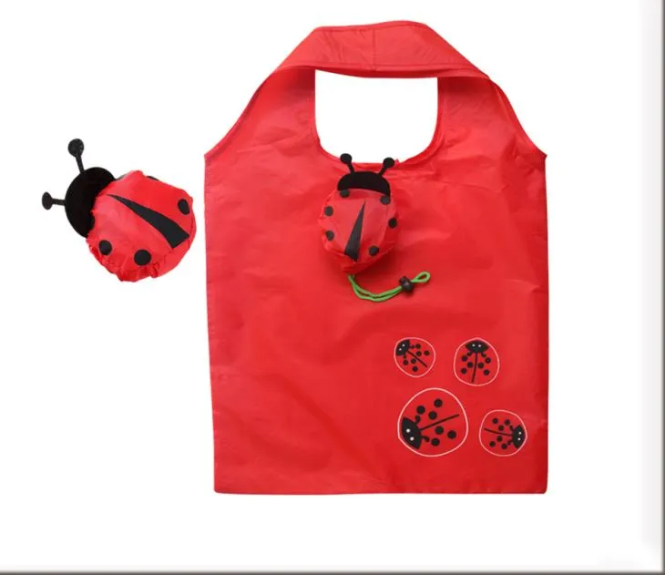 Slatka lagana putovanja vojničke plaža preklop torbu u torbica, Eko jeftini 190t 210d Poliester plastike višekratnu upotrebu sklopiva životinjski oblik ruža oblik košarica