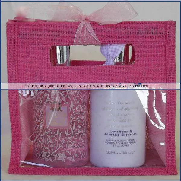 Vodootporan Juta vreća konoplje materijal i košarica korištenje Juta poklon vrećice sa svilenom vrpcom